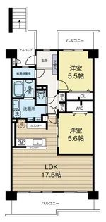 貝塚アーバンコンフォート【7階】の間取り