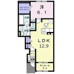 テルヌーラII2【1階】の間取り