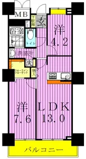 ロイヤルパークスタワー南千住【4階】の間取り
