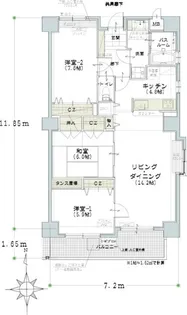 オムニバスコート東照宮西館【7階】の間取り