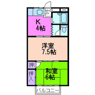 レッドハイツシロタ【2階】の間取り
