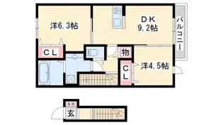 エクレール福井【2階】の間取り