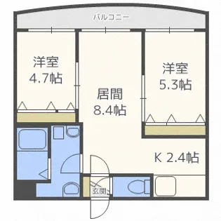 THE RESIDENCE PARK KOSAI【4階】の間取り