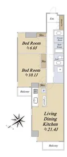 六番町ガーデン【5階】の間取り