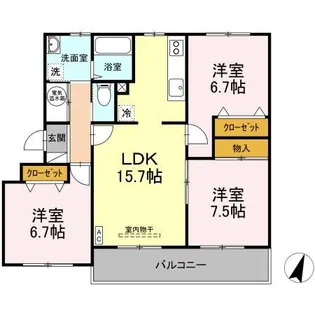 ルグラン虹ケ丘【2階】の間取り