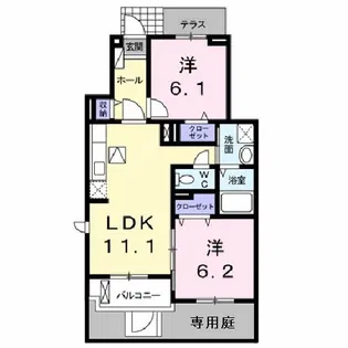 サンレミコート林寺【1階】の間取り
