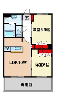 アクアサイドII【1階】の間取り