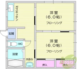 堤荘2【2階】の間取り