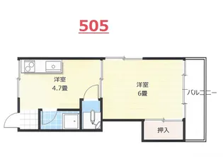 日月マンション【5階】の間取り