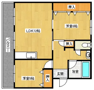 帯山中央ハイツ【4階】の間取り