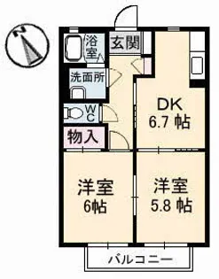 メゾン ブラ・ド・メールA【1階】の間取り