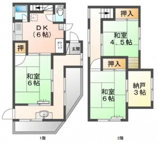 広島県安芸郡府中町緑ケ丘【一戸建】の間取り