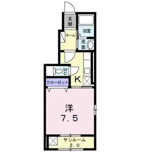 1Kの間取り画像