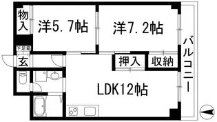 エステートピア桃林丘【1階】の間取り