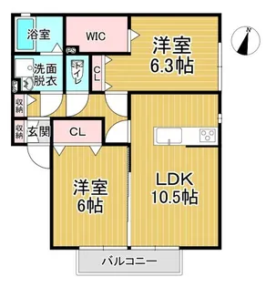 アムールレジデンス【1階】の間取り