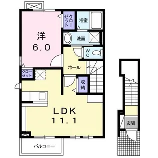 広島県福山市千田町3【アパート】の間取り