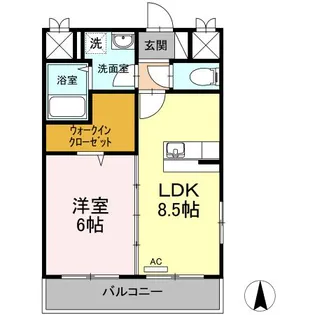 ティアレ高坂【3階】の間取り