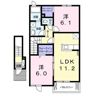 茨城県筑西市新治【アパート】の間取り