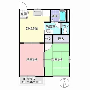 ときわハイツ AB【2階】の間取り