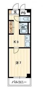 1DKの間取り画像