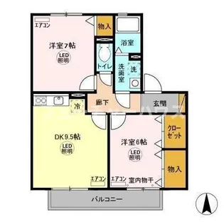 ROYAL GARDEN CASAHARA G【1階】の間取り