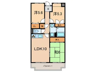 H・Tハイライズ【2階】の間取り