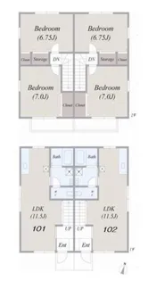 神奈川県横須賀市粟田1【一戸建】の間取り