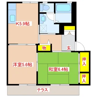 グランシード平和 F棟【1階】の間取り
