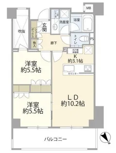 ザ・パークハウス上目黒ピアース【2階】の間取り