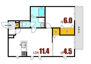 ヘーベルメゾン レ・セーナ【1階】の間取り