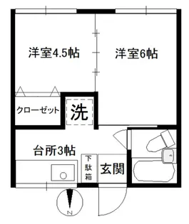 コーポさかえ【1階】の間取り