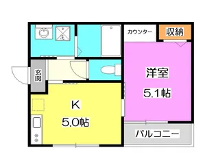 埼玉県所沢市小手指台【アパート】の間取り