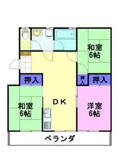 赤羽ハイツ2号棟【3階】の間取り