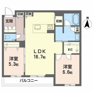 アルフラット オリーブ【2階】の間取り