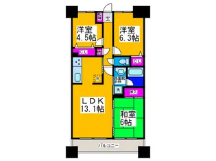シャルマンフジ泉北深井駅前【4階】の間取り
