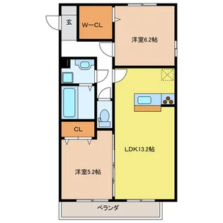 岐阜県岐阜市敷島町7【アパート】の間取り