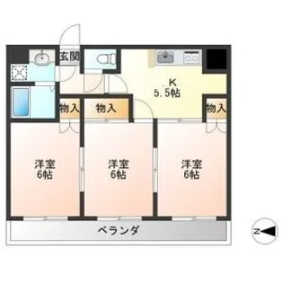 アーバンシェルB館【4階】の間取り