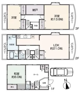 大阪府堺市中区土塔町【一戸建】の間取り