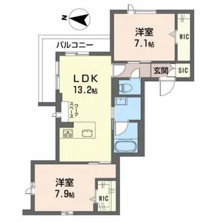 レフィシア堀川小泉【2階】の間取り
