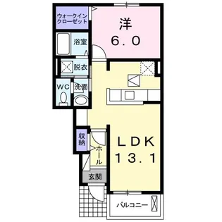 レインボーヒルズI【1階】の間取り