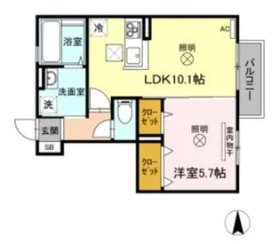 メゾンシュシュ【1階】の間取り