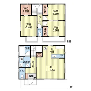 栃木県那須塩原市方京3【一戸建】の間取り