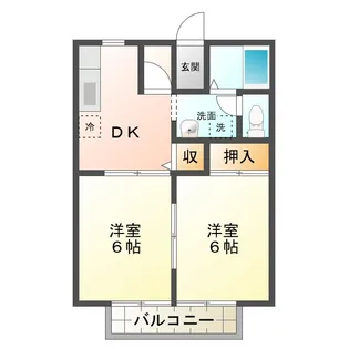 サンドヒルII【1階】の間取り