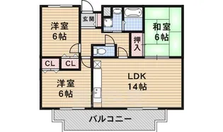 ベルクオーレ上池田【2階】の間取り