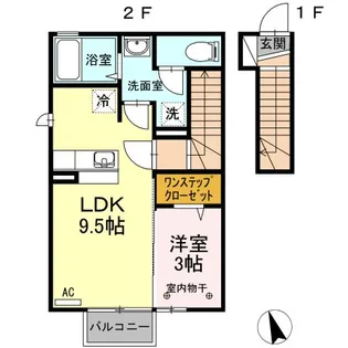 プランタン富久山 B【2階】の間取り