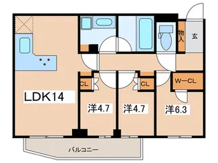 CLARITIA YOKOHAMA TAMMACHI【1階】の間取り
