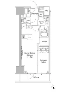 ザ パークハビオ日本橋茅場町【3階】の間取り