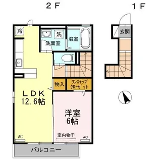 徳島県徳島市北沖洲2【アパート】の間取り