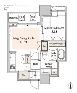 タワーコート北品川【5階】の間取り