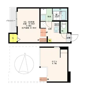 サウスモデラート【1階】の間取り